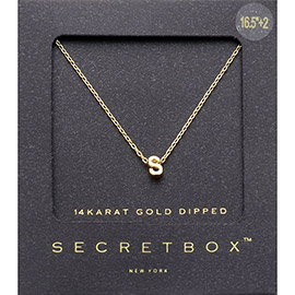 -S- Secret Box _ 14K Gold Dipped Monogram Pendant Necklace